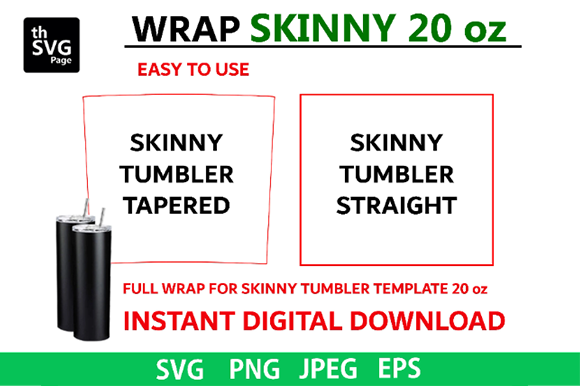 20oz Skinny Tumbler Template