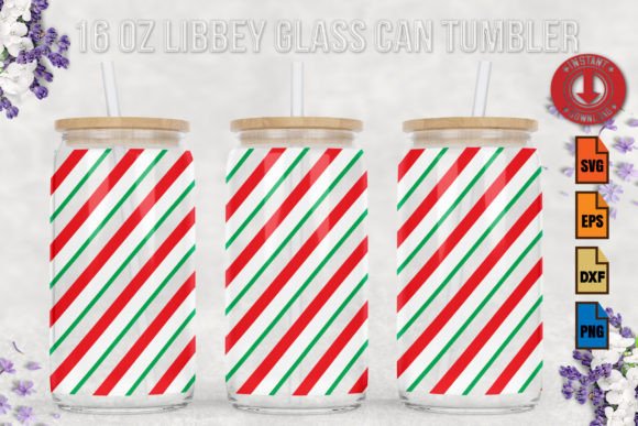 Christmas SVG 16 Oz Libbey Glass Can 1