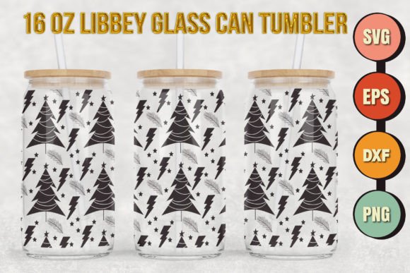 Christmas SVG 16oz Libbey Glass Can Tumb