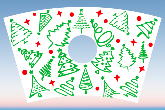 Christmas Trees Starbucks Cup Wrap SVG