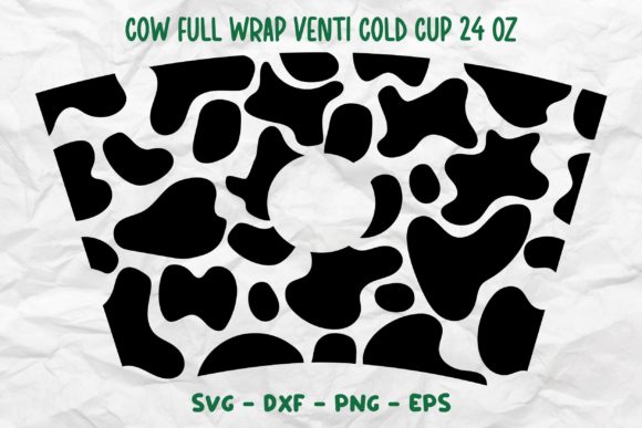 Cow Full Wrap Venti Cold Cup 24 Oz SVG
