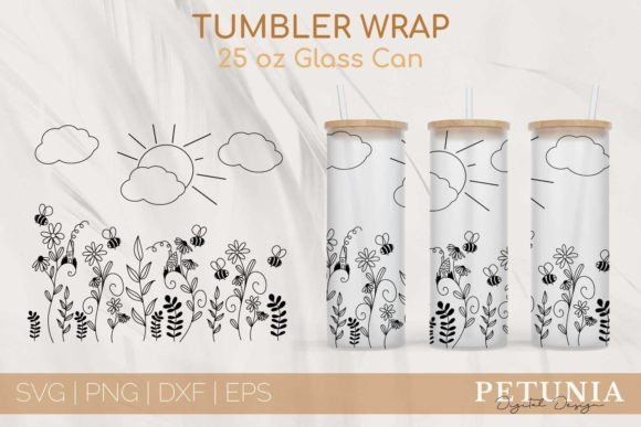 Flower Fairy Garden 25 Oz Glass Can
