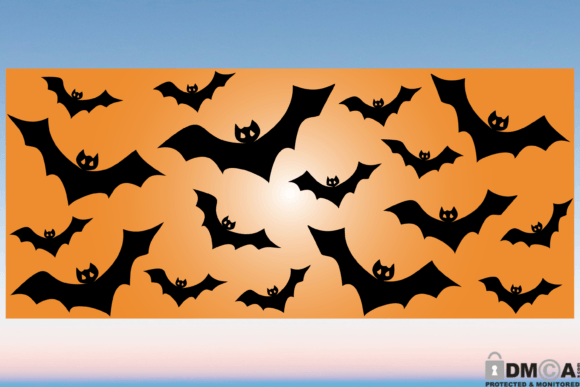 Halloween Bats 16oz Libbey Glass Wrap