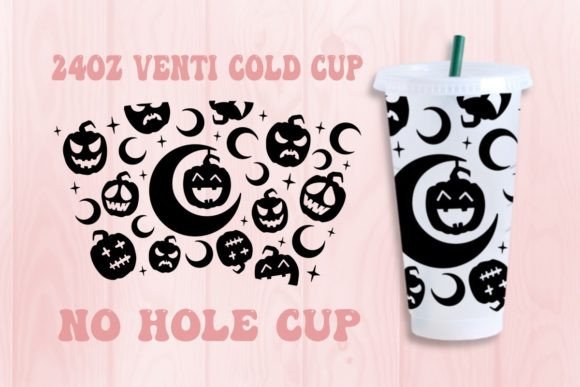 Halloween Moon Spooky No Hole Cold Cup