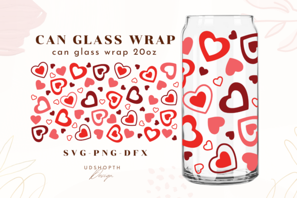 Heart SVG Can Glass, Valentine’s Day