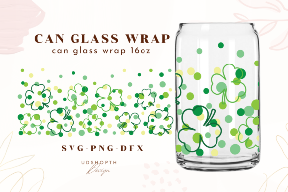 Lucky Clover, St Patrick’s Day Can Glass