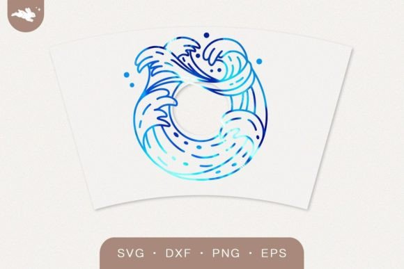 Ocean Wave Circle Cup Wrap