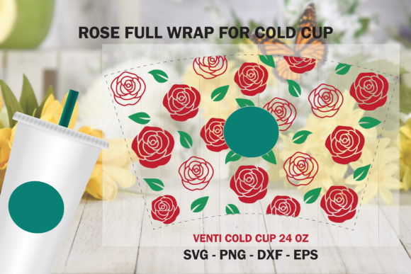 Rose Full Wrap Venti Cold Cup 24 Oz