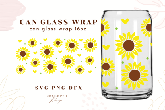 Sunflower Beer Can Glass SVG for Libbey