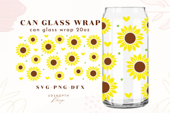 Sunflower Can Glass SVG for Libbey 16oz