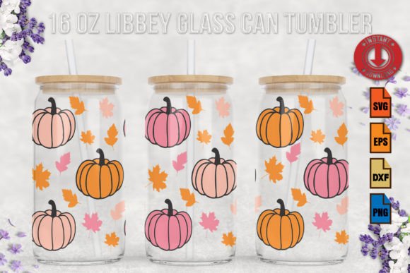 Thanksgiving Pumpkins 16oz Libbey Glass