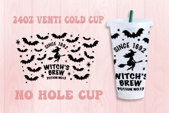 Witch Halloween No Hole SVG 24oz Venti